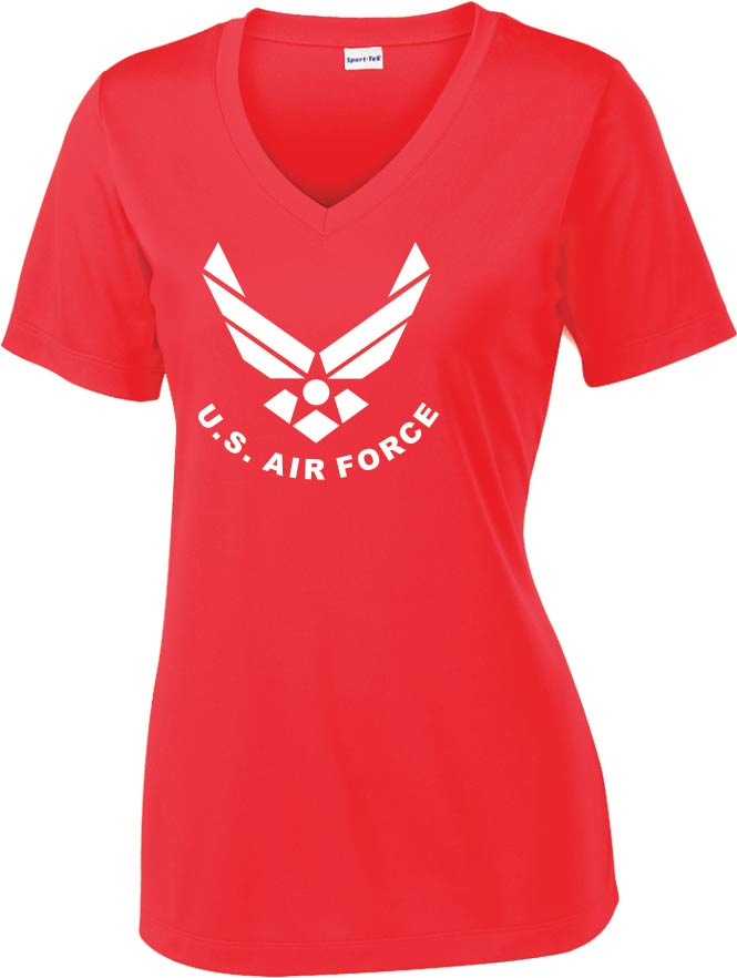 Air Force  Symbol Women's Pink Raspberry V-Neck T-Shirt