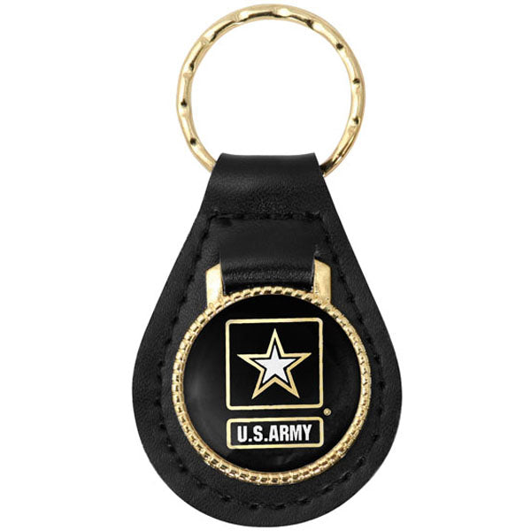 New Army Black Star Leather Key FOB