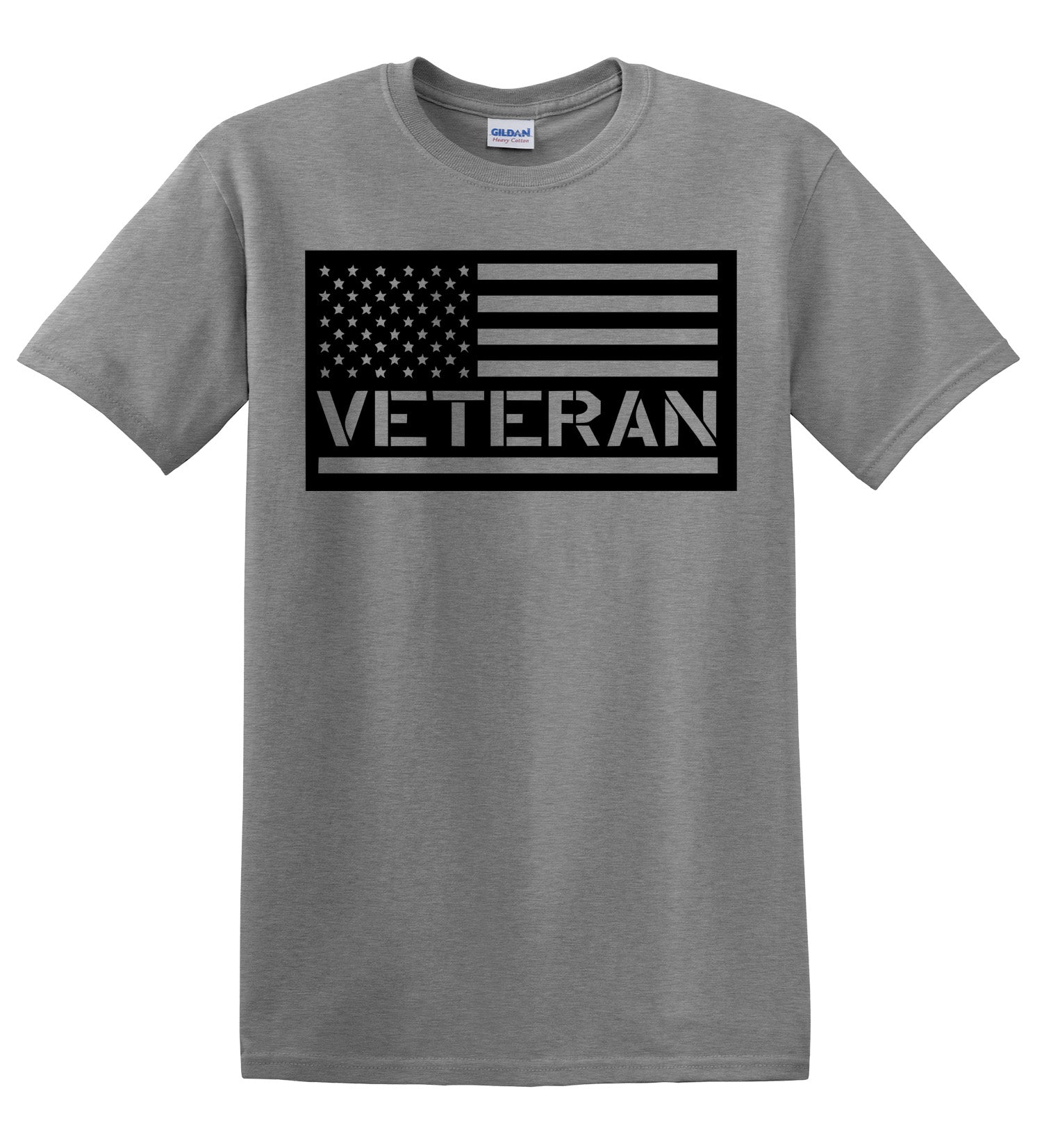 Veteran Gray Shirt with Flag Design