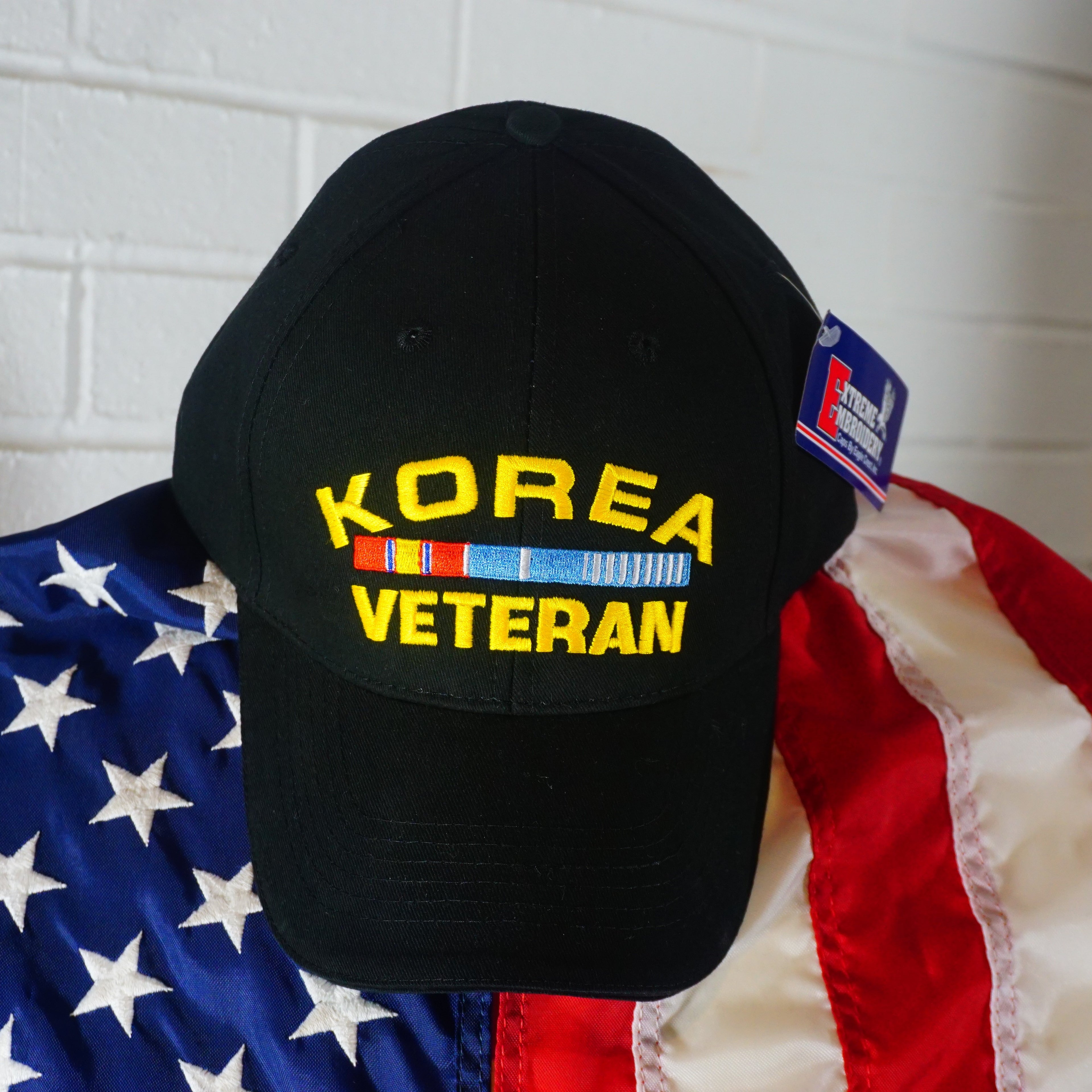 Korea Veteran w/ Embroidered Ribbons Baseball Cap
