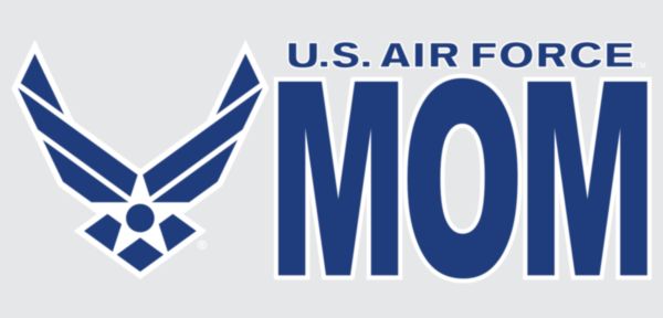 Air Force Mom with Symbol 3.25 x 4.25" Decal