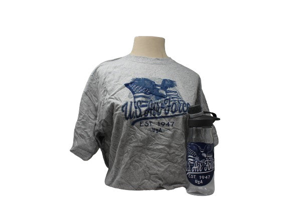 United States Air Force Shirt/Water Bottle Gift Pack