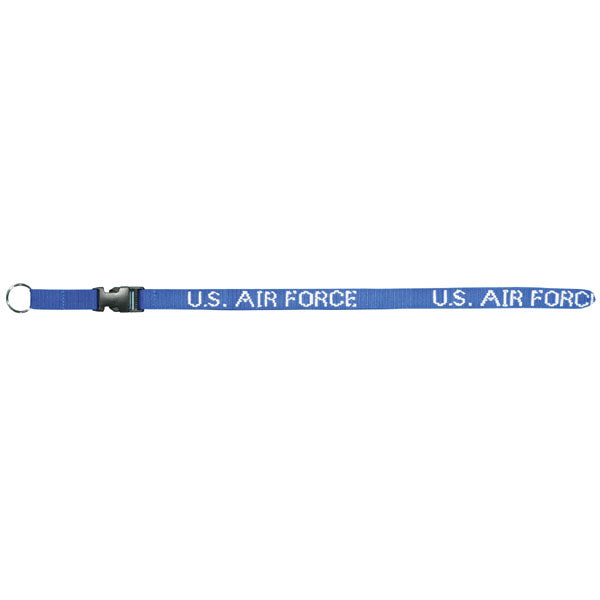 U.S. Air Force DEMB in White Thread on Removable Clasp Royal Blue Lanyard