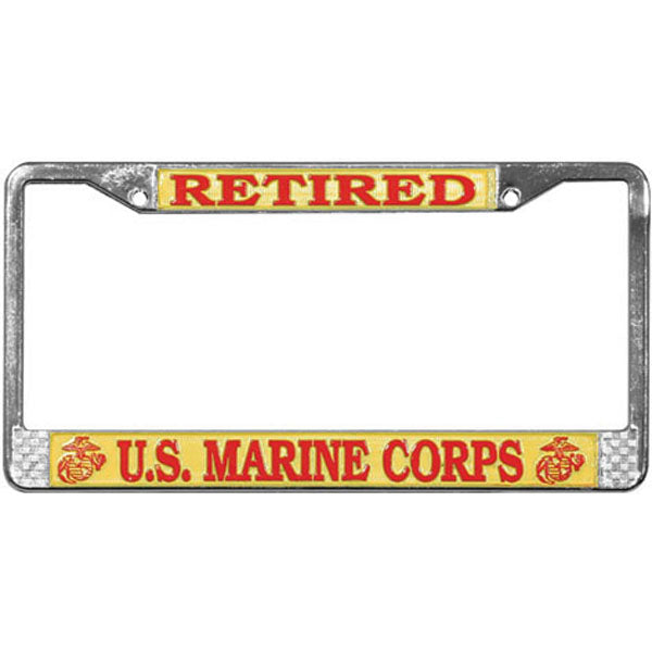 Retired Marine Corps Chrome License Plate