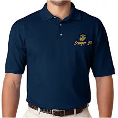 Polo Semper Fi w/ EGA on Blue