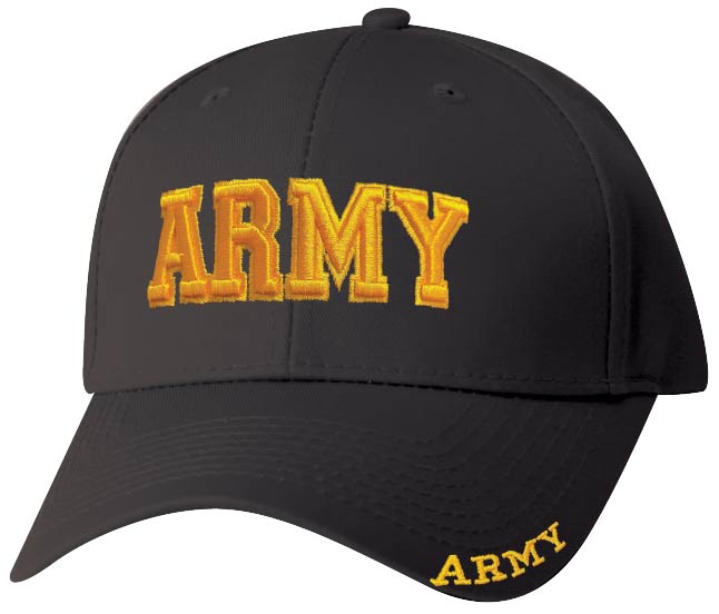 Army Embroidered 3D  on Black Ball Cap