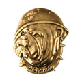 USMC Bulldog Bust Wearing Combat Helmet on 1" Lapel Pin