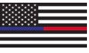 American Flag Thin Blue & Thin Red Line 4.5x2.33" Decal