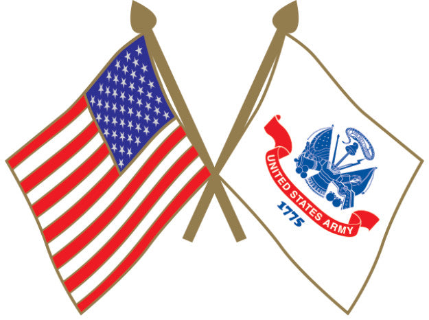 American and Army Crossed Flags on 1" Lapel Pin
