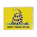 Don't Tread On Me Coiled Snake with Yellow Background on 7/8" Lapel Pin