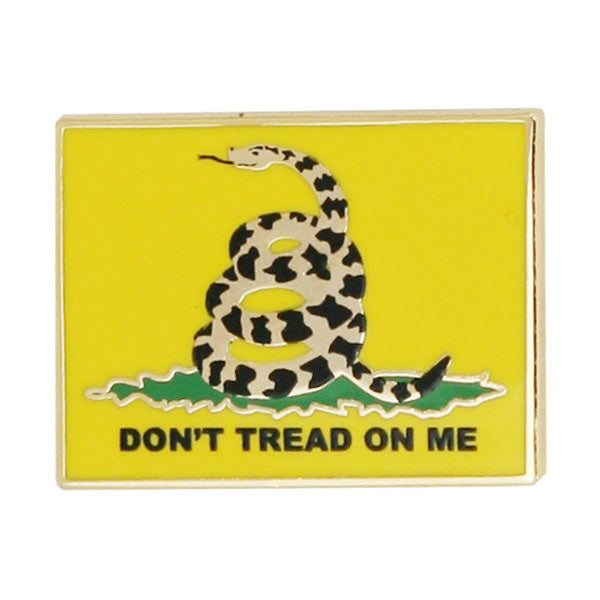 Don't Tread On Me Coiled Snake with Yellow Background on 7/8" Lapel Pin