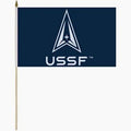 12x18" Space Force, No Fray Polycotton, Mounted on 30" Wood Dowel & Gold Spear