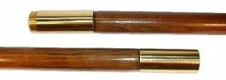 2- Piece Indoor Oak Finish Hardwood with Brass Joints Poles