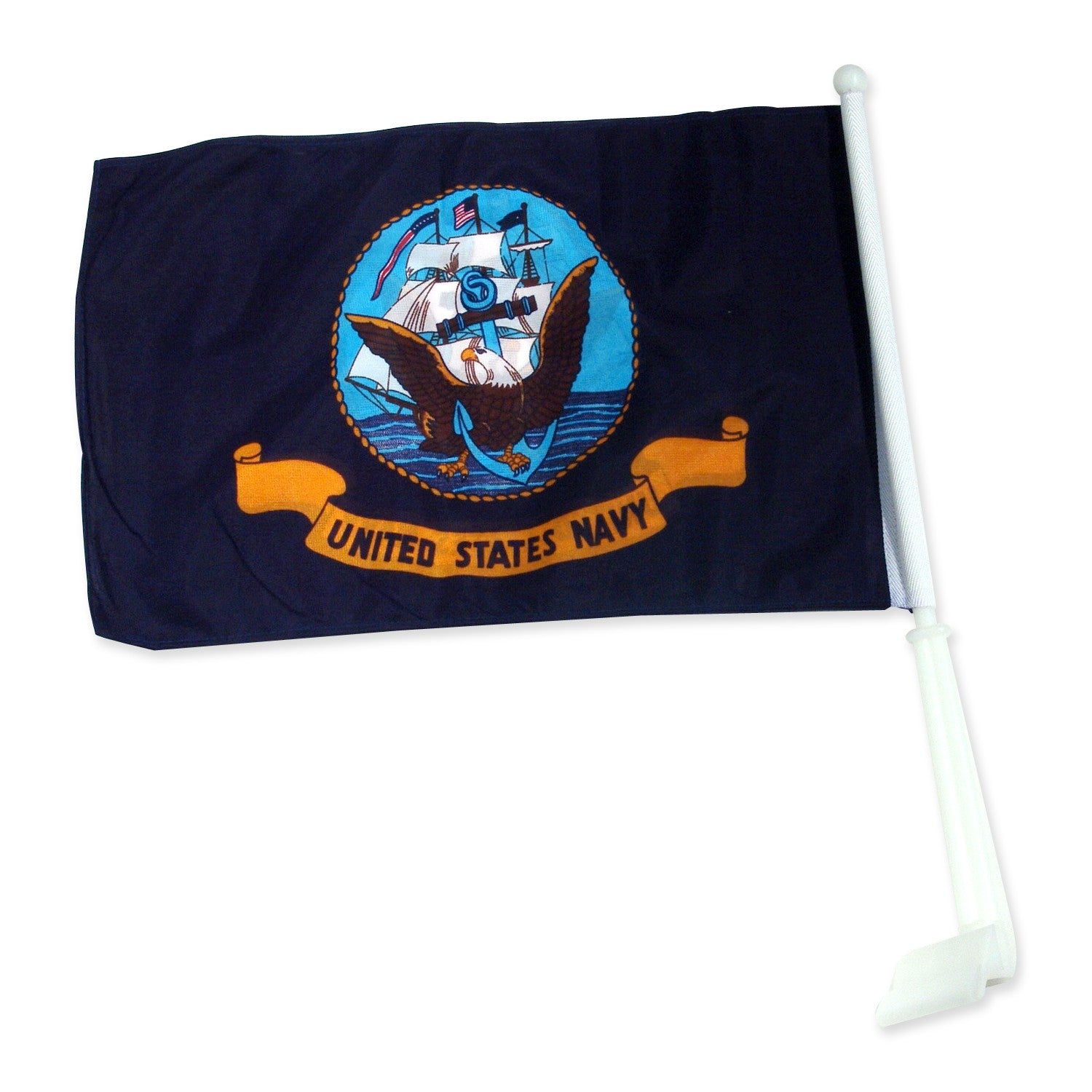Navy Auto Window Flag