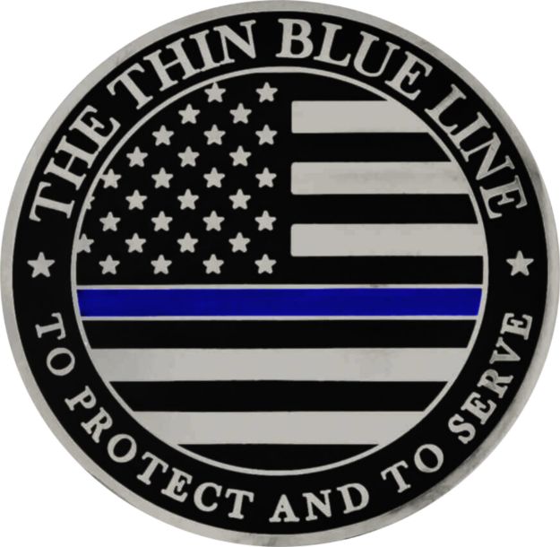 Thin Blue Line Round Flag Sticker 3"