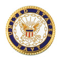 United States Navy with Navy Crest on 3/4" Round Lapel Pin
