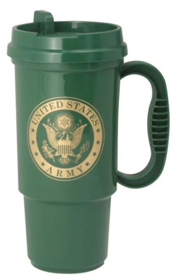 Green Army Plastic 16oz Travel Mug