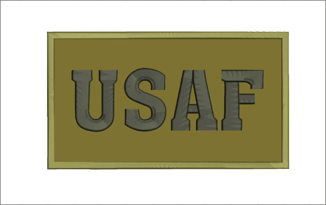 USAF w/Hook Back 3.5" x 2" Patch