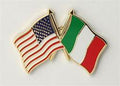 American Flag and Italian Crossed Flags on 1" Lapel Pin