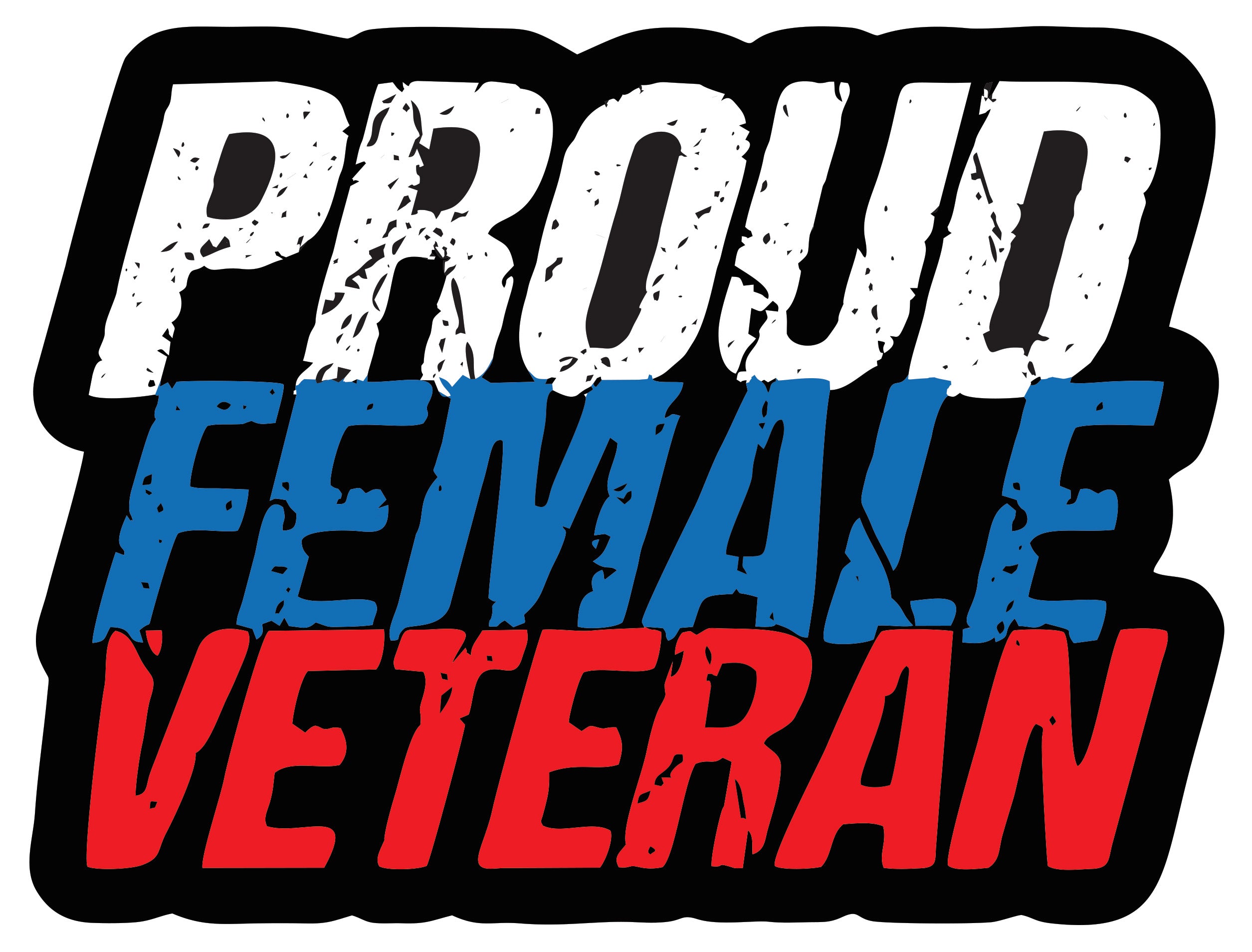 Proud Female Veteran Star Salute Sticker