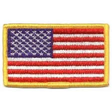 US Flag with Hook back 3 3/8 X 2 Patch