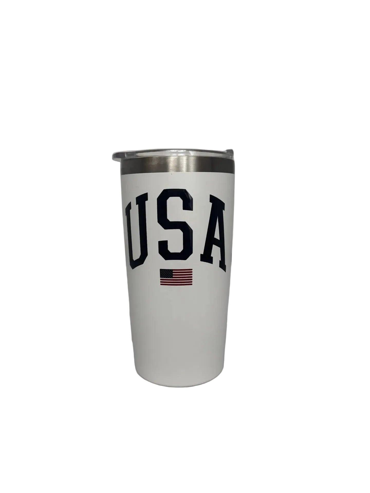 USA w/Flag White Stainless 20oz Tumbler