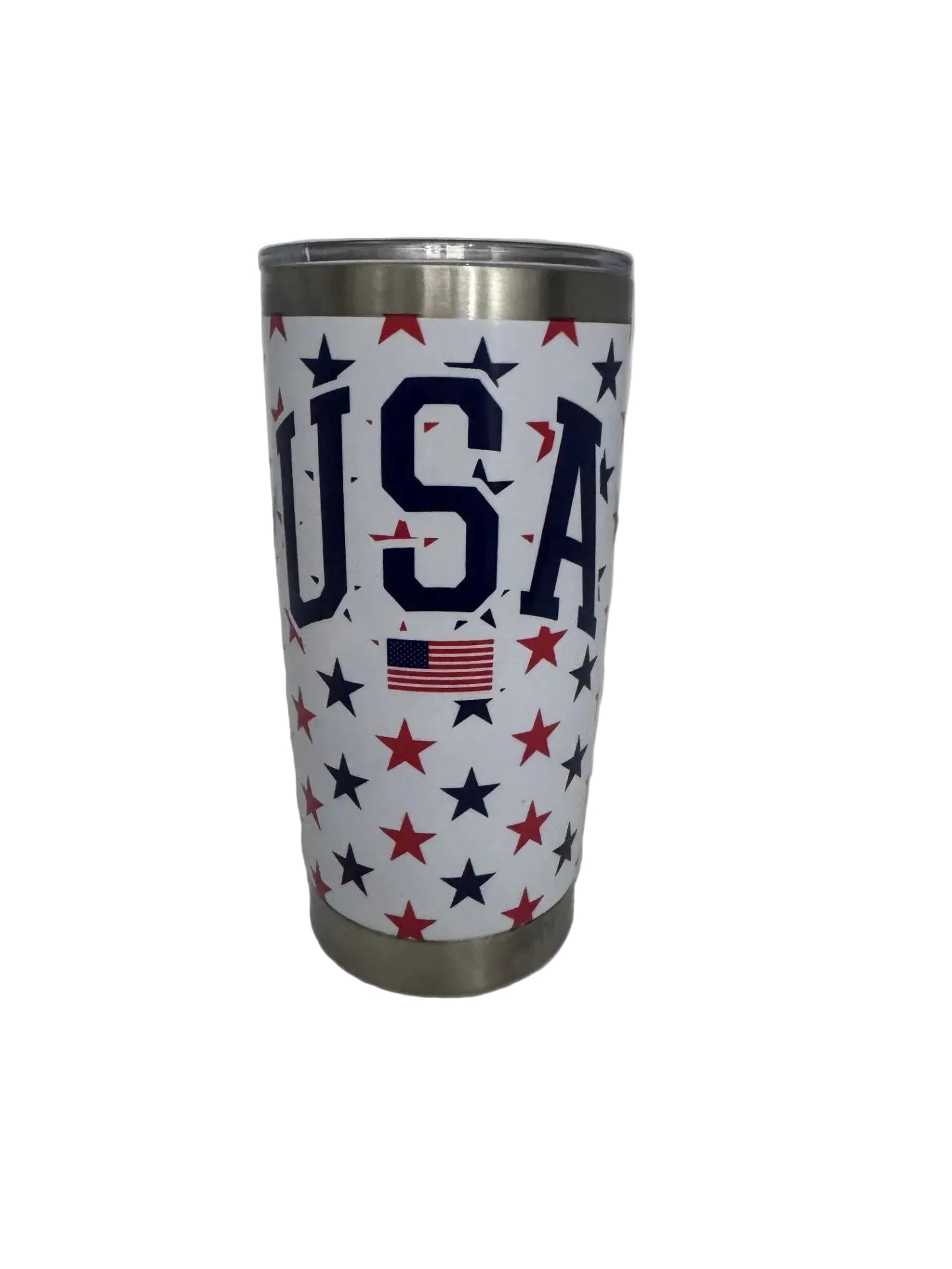 USA w/ Stars White Stainless 20oz Tumbler