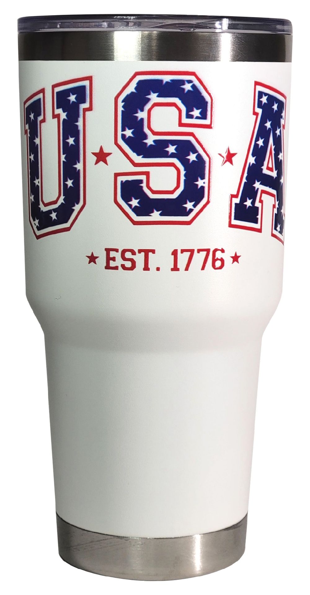 USA Stars Est. 1776 White Stainless 30oz Tumbler