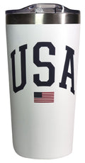 USA w/Flag White Stainless 20oz Tumbler