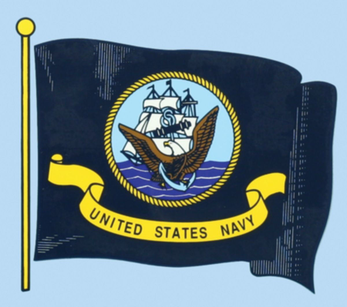 U.S. Navy Wavy Flag Decal