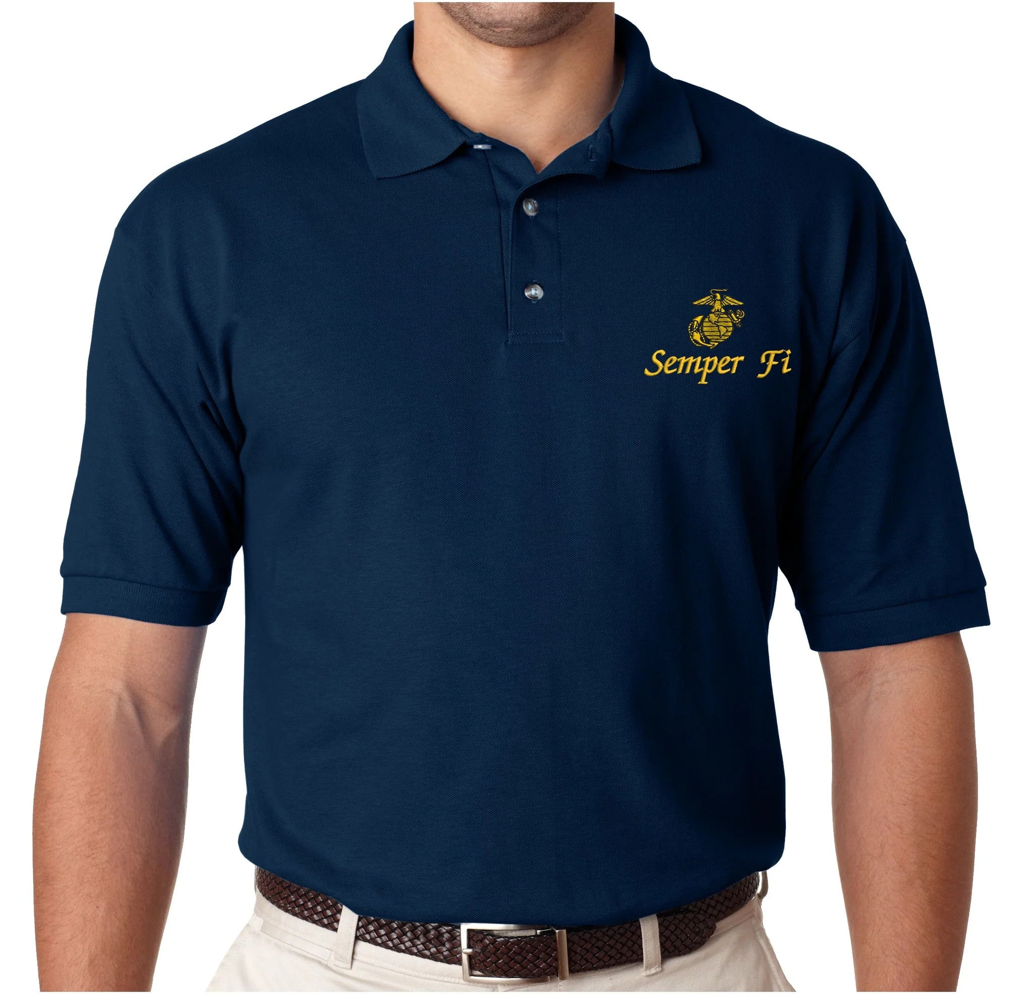 Polo Semper Fi w/ EGA on Blue