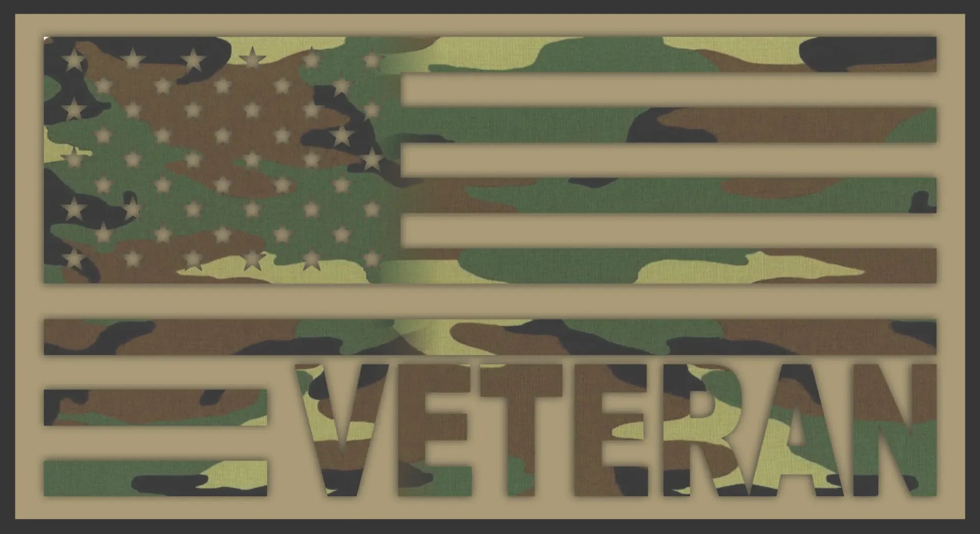 Veteran Desert Camo Flag 2.5"x5"