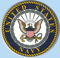 United States Navy Crest 12" Round Sticker