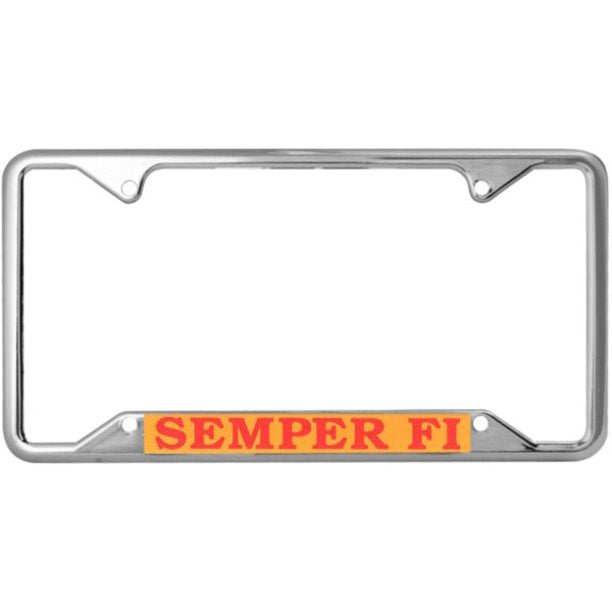 Marine Corps Chrome License Plate