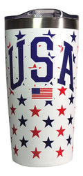 USA w/ Stars White Stainless 20oz Tumbler