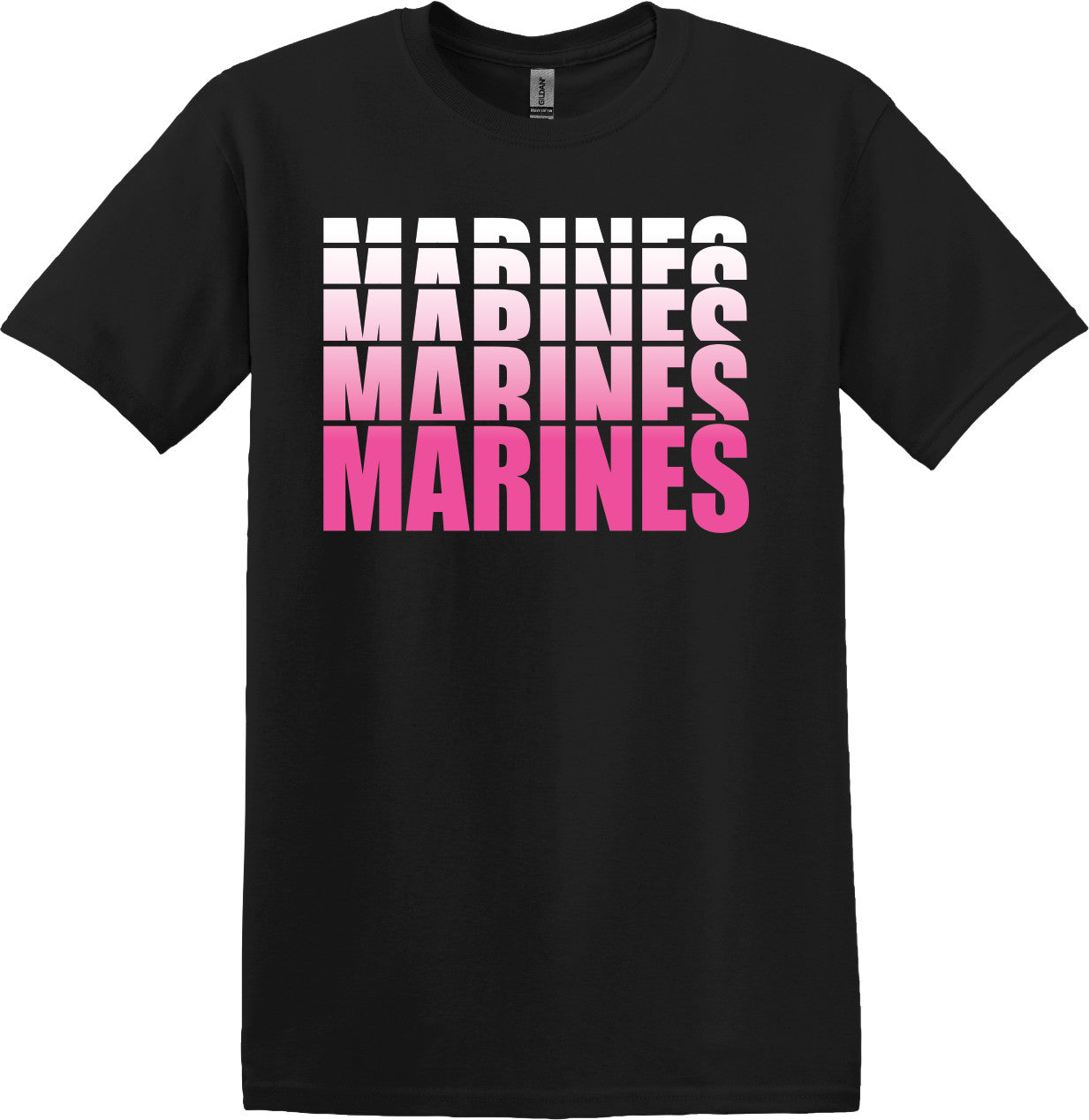 Marine Pink on Black T-Shirt