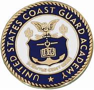 United States Coast Guard Academy Crest on 1" Round Lapel Pin