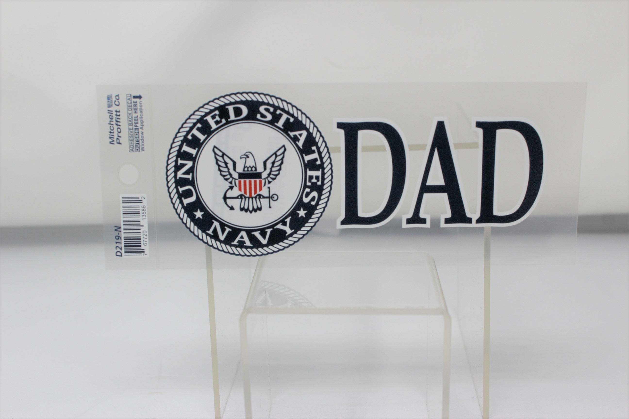 Navy Dad w/Emblem 3x6.25" Decal