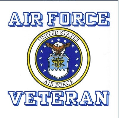 Air Force Veteran with United States Air Force Crest 3.75"x3.75" Decal