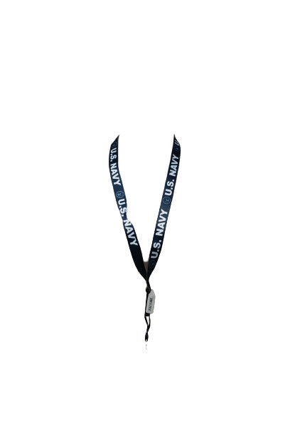 Navy Veteran Imprint Removable Clasp Lanyard