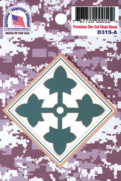 4th Infantry Division Combat Service Id Badge - Sticker