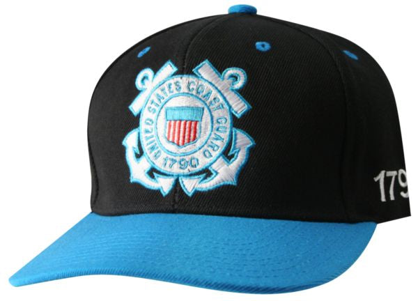 Coast Guard Baseball Cap w/Embroidered Crest Black/Blue
